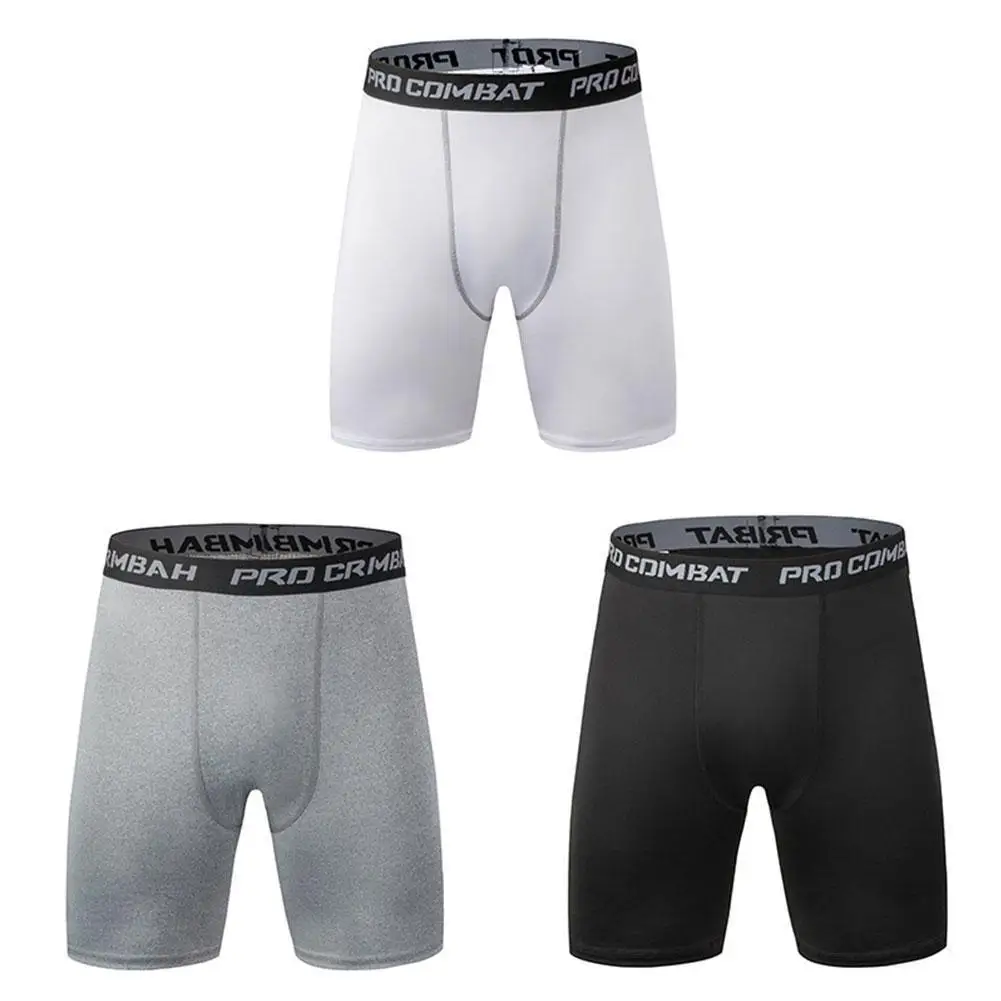 Sport Mannen Leggings Fitness Elastische Compressie Panty Sneldrogende Hardlooptraining Stretch Vijf Punten Shorts