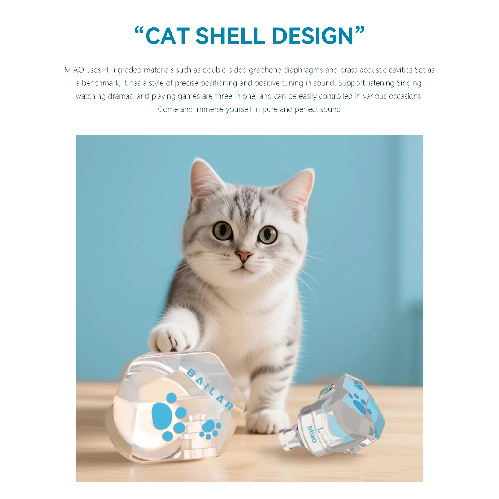 MiaoMiao سماعة الألعاب سماعات أذن سلكية HIFI Music IEM سماعات داخل الأذن نوع C 3.5 ملم مع كابل قابل للفصل وإلغاء الضوضاء #2