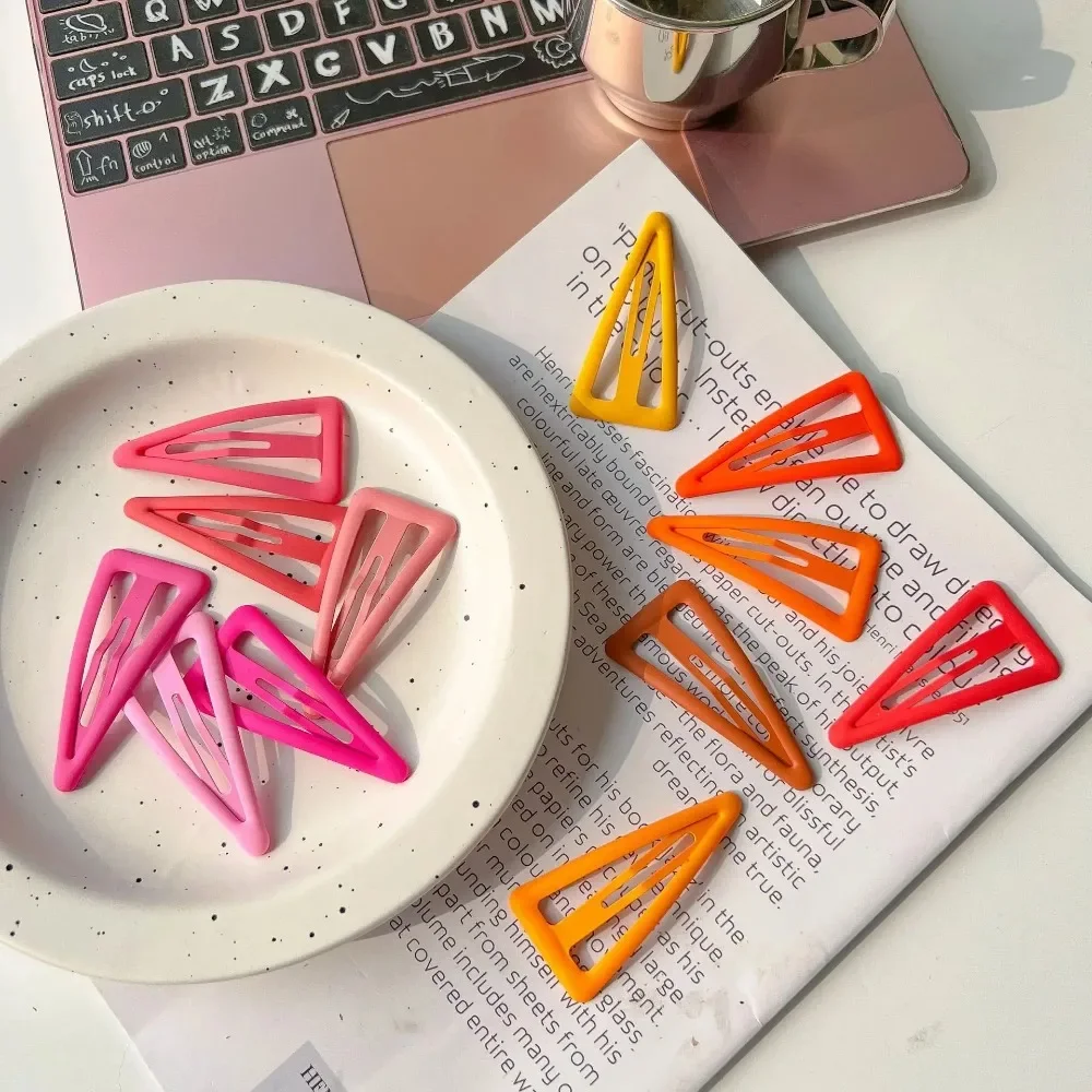 Korean 6pcs/set Candy Color BB Clips Big Triangle Hair Pins for Kids Girls Colorful Headwears Girls Kids Hair Accessories