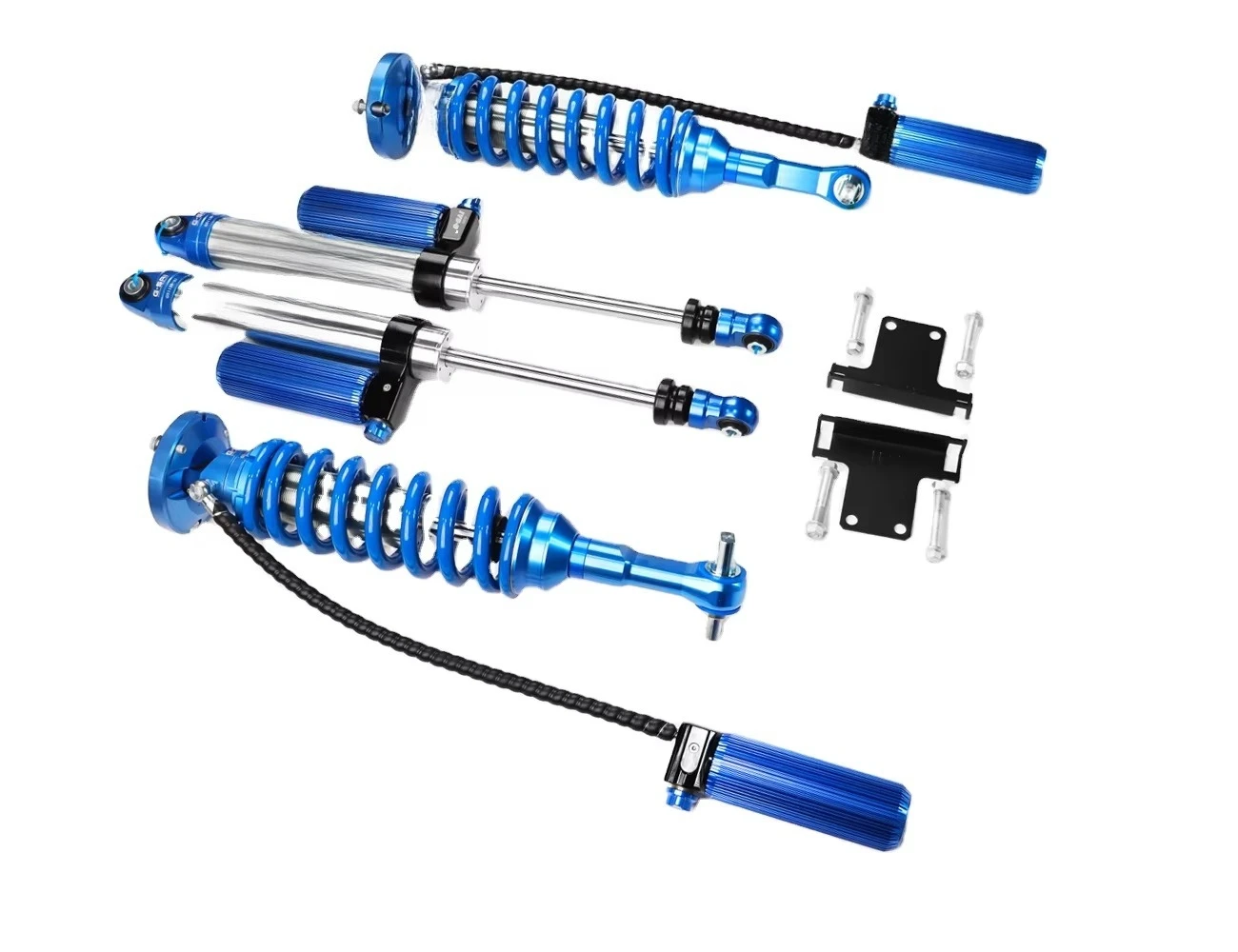 Complete 4x4 Off-Road Coilover Shock Absorber Kit with Remote Reservoir, Adjustable Lift Suspension for Trucks &