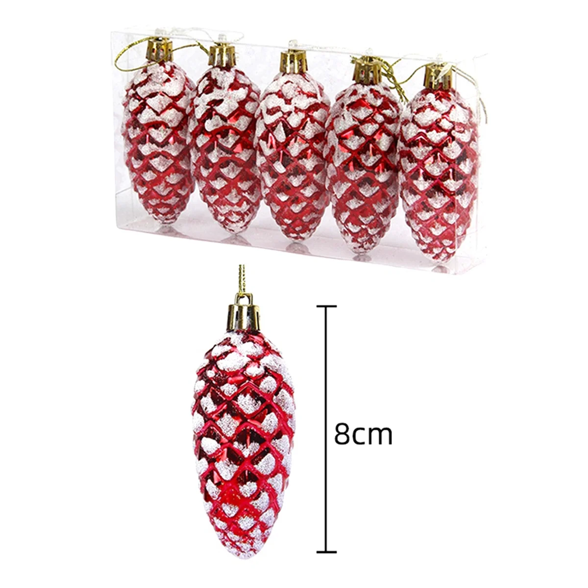 A71P الأحمر شجرة عيد الميلاد تزيين مُثبت اكسسوارات الزفاف السنة الجديدة نافذة تزيين مُثبت ، فاكهة مدببة طويلة #4