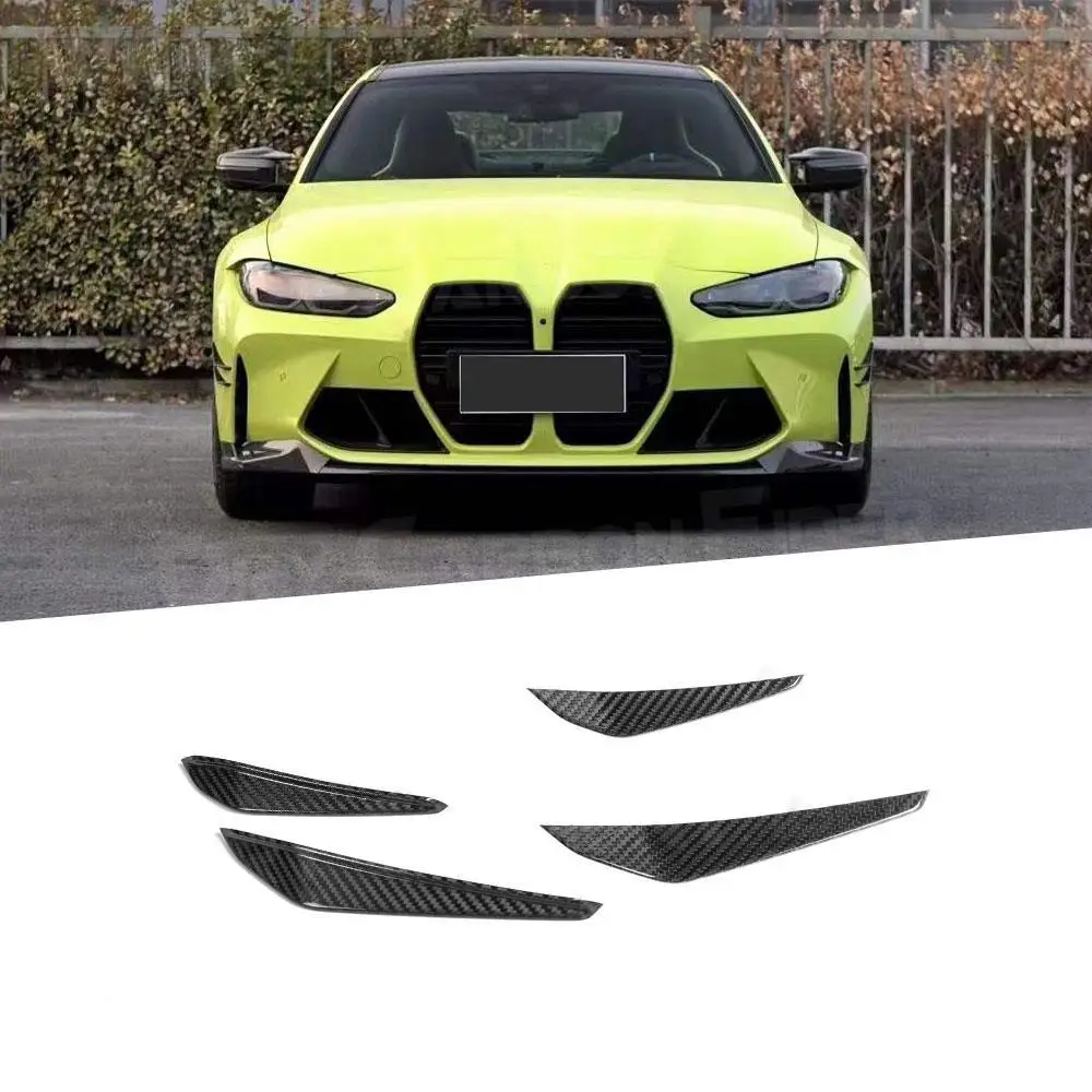 

Dry Carbon Fiber Front Bumper Canards Trim Winglet for BMW 3 Series 4 Series G80 G82 G83 M3 M4 2021+ MP Style Side Canards Fin