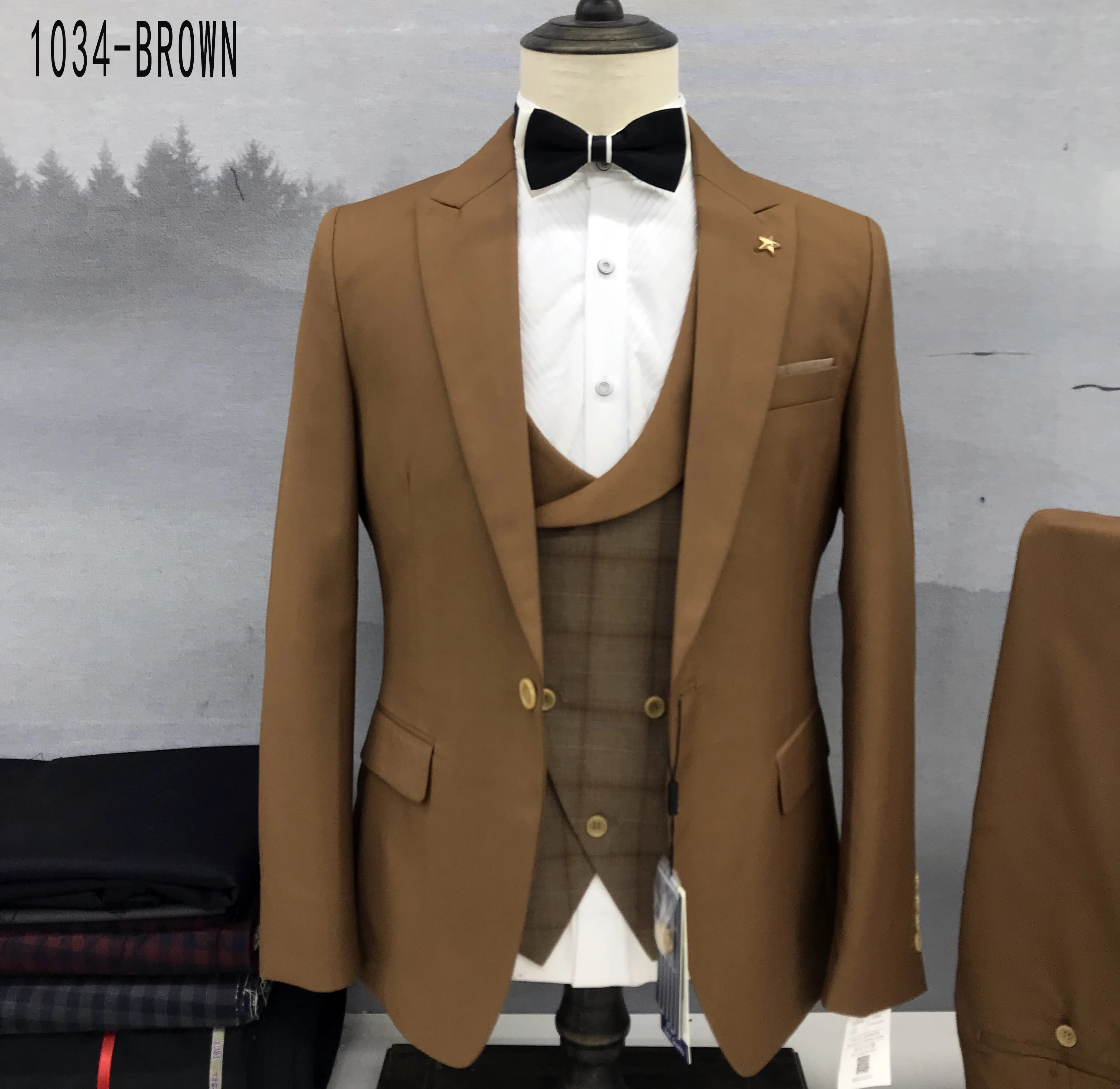 Men Blazers 3 Pieces  Suits Formal Business Korean 2023 Pants  Coats Vest Wedding Elegant Jackets Luxury Free Shipping