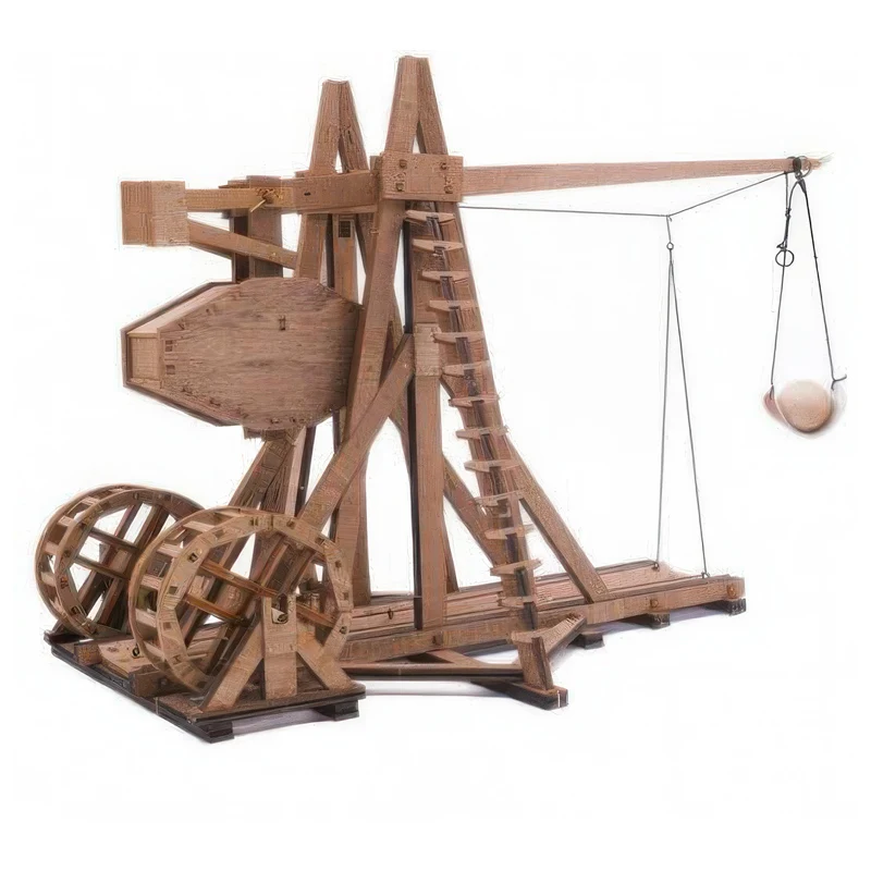 

Ancient Catapult Building Kit - Wooden Tripod Trebuchet Model, DIY Historical Siege Engine for Adult Collection