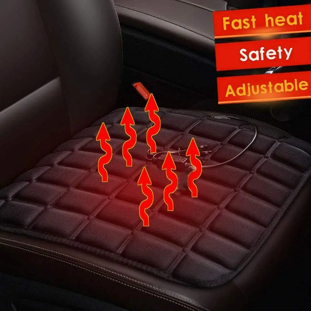 

1pcs Car Winter Heated Seat Pad Cushion Cold Proof Universal 12V Heating Cover Heater Warm Heated Cushion Auto Accessory