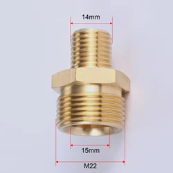 1PC mosiądz myjka ciśnieniowa Adapter mosiądz szybkie złącze m22x1, 5 mężczyzna + M14 mężczyzna dla pianka śnieżna Lance i myjka ciśnieniowa myjka ciśnieniowa