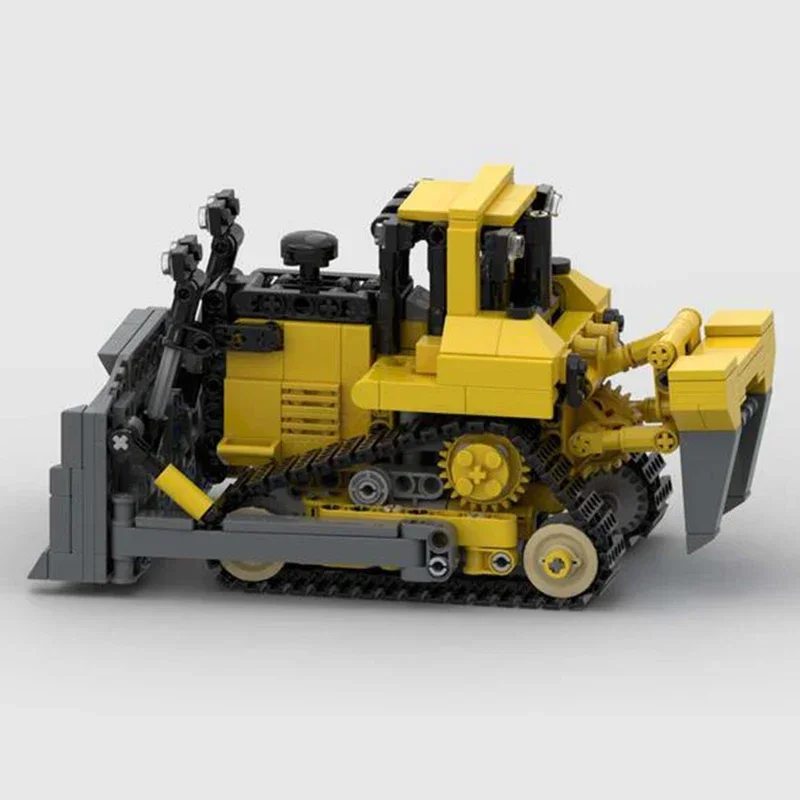 Stadt Auto Modell Moc Gebäude Ziegel Sattelauflieger Dozer KATZE D9 Technologie Modulare Blöcke Geschenke Weihnachten Spielzeug DIY Sets montage