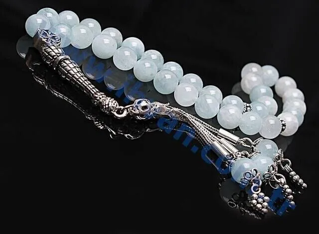 IQRAH Aquamarine Stone Rosary (925 SETTING SILVER)