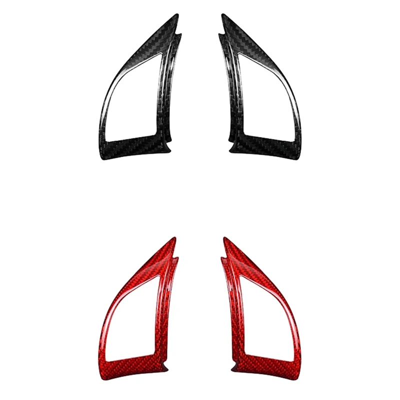 Real Hard Carbon Fiber Sticker For Fiat 500 Abarth 595 2010-2015 Car Steering Wheel Button Interior Trim(A) Replacement