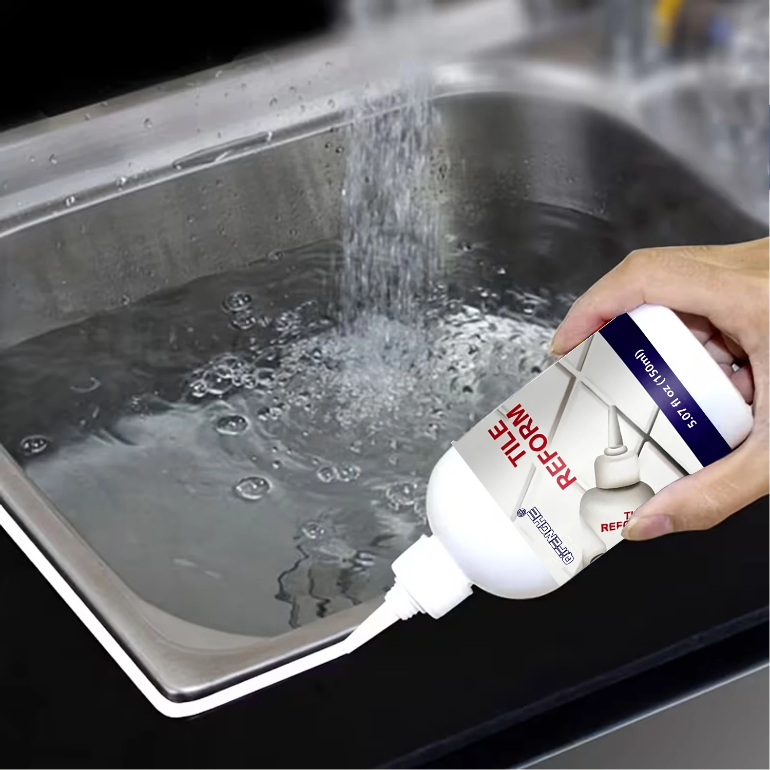 Tile Reform Grout Repair Pen, Waterproof Tile Gap Filler, Mildew Resistant Tile Seam Refinisher for Bathroom Kitchen Floor Wall image 2