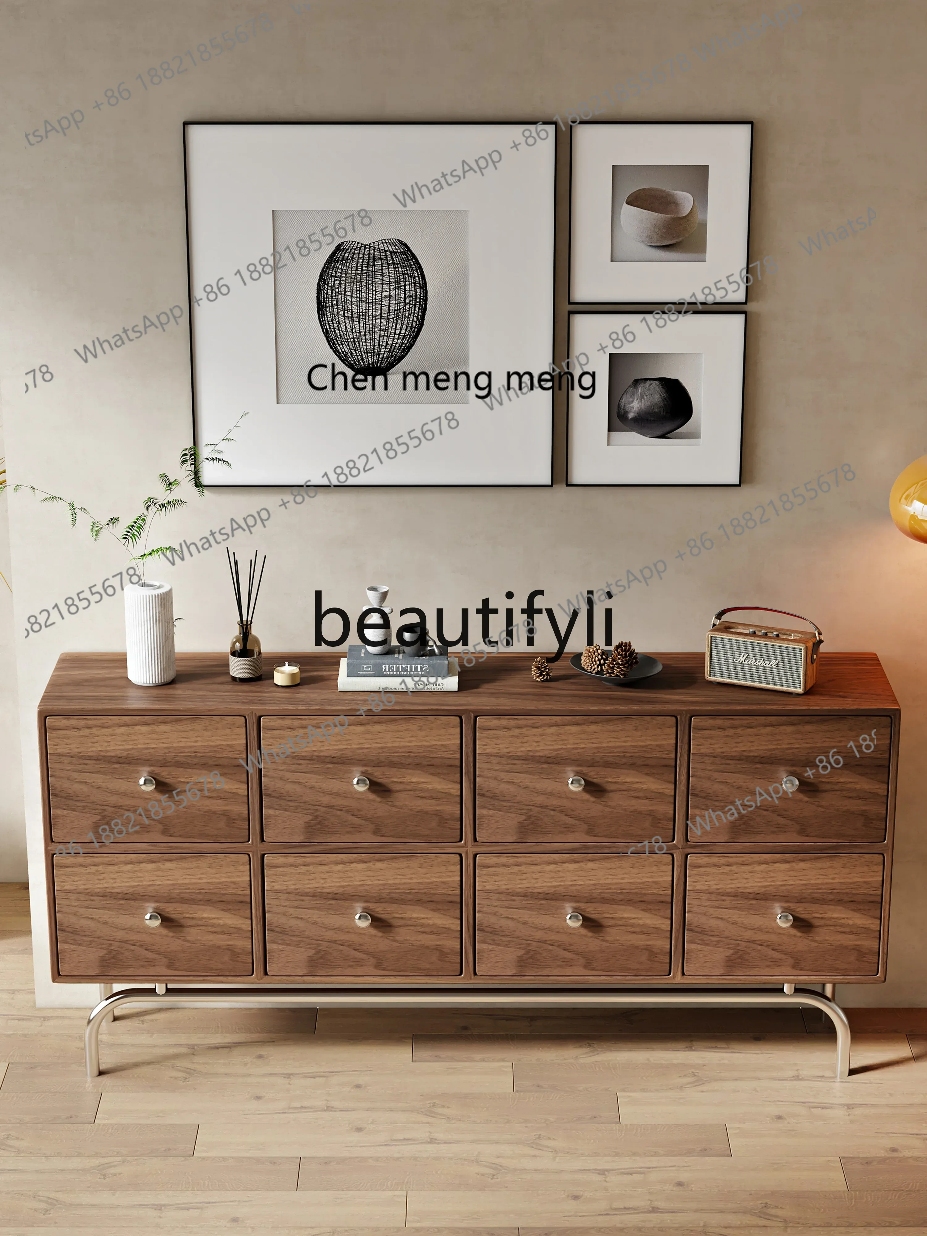 

B178 Североамериканский черный орех, твердая древесина, комод для спальни, встроенный шкаф для гостиной, столовой