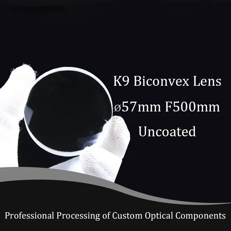 Conjunto de lentes acromáticas com distância focal de 500 mm e diâmetro de 57 mm