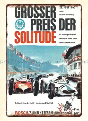 1963 Solitude race auto car racing metal tin sign man caves sale