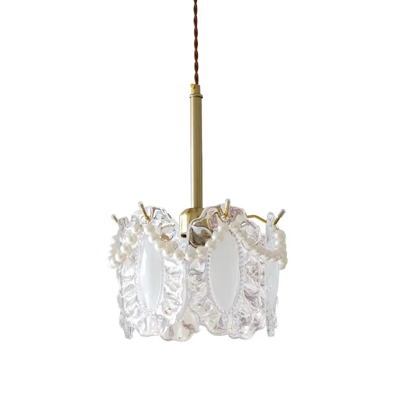 

French romantic glass chandelier, modern American light luxury bedroom bedside balcony aisle