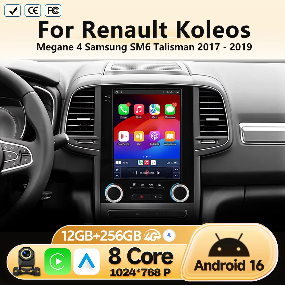 Android 16 For Renault Koleos Megane 4 Samsung SM6 Talisman 2017 2018 2019 Car Head Unit Multimedia GPS Navigation Video Player