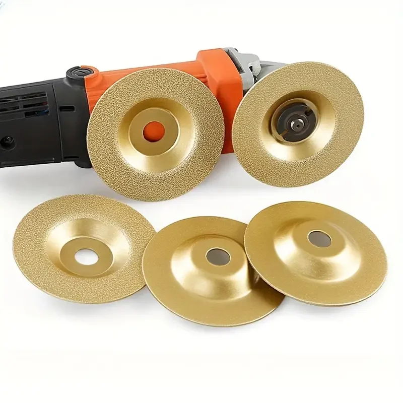 

1Pc 4inch Brazed Diamond Grinding Disc Convex Grinding Tool for Wet and Dry Use, Suitable for Grinding and Polishing Stone, Marble, Ceramic Tiles, Glass, Porcelain Tiles, and Vases