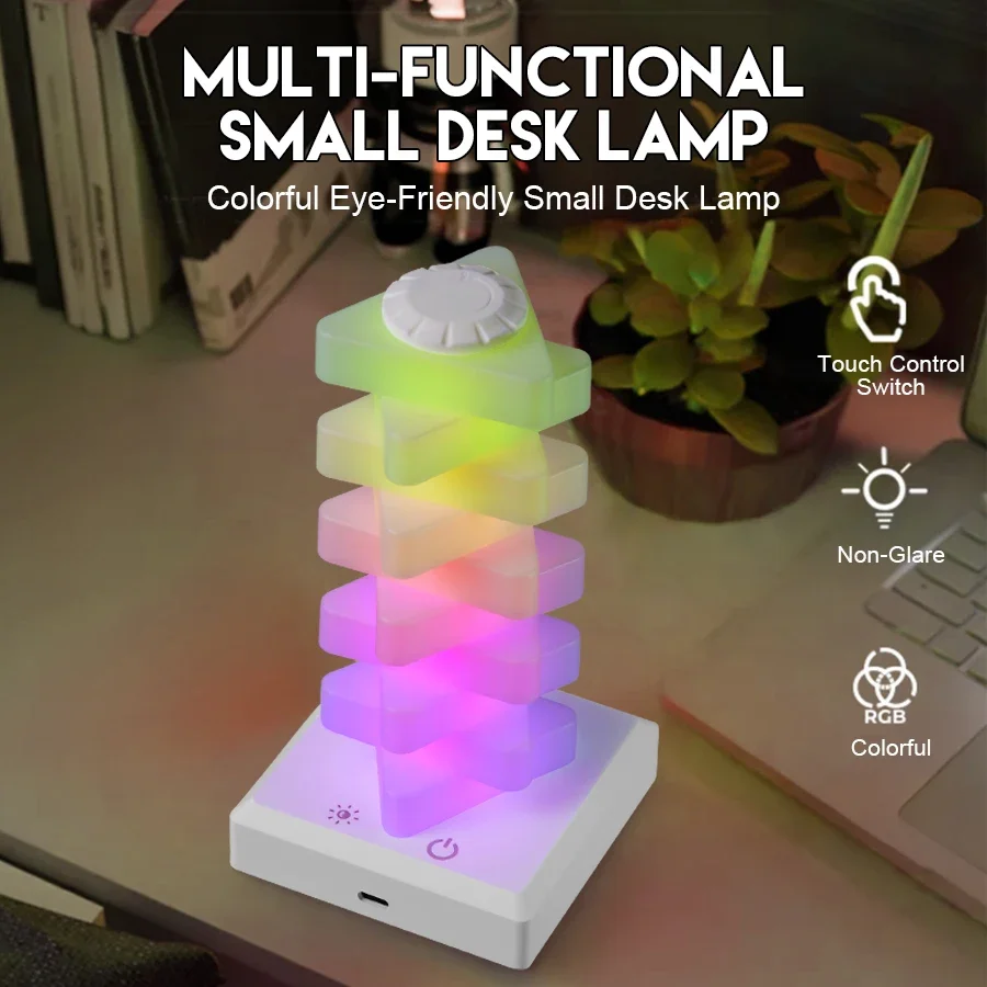 

C2 Creative DIY Adjustable RGB Magic Cube Night Light, USB Home Bedroom Game Room Dimming and Color Changing Bedside Night Lamp