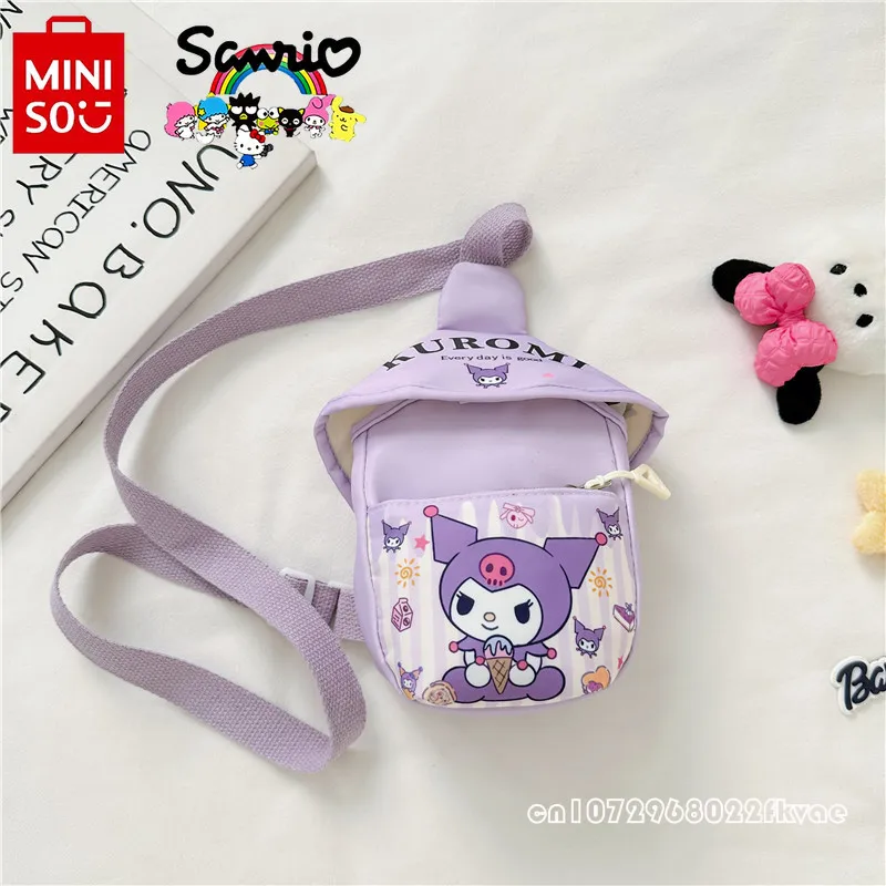 MINISO New Children's Waist Bag Fashionable and High Quality Women's Crossbody Bag Cartoon Versatile Portable Sports Storage Bag