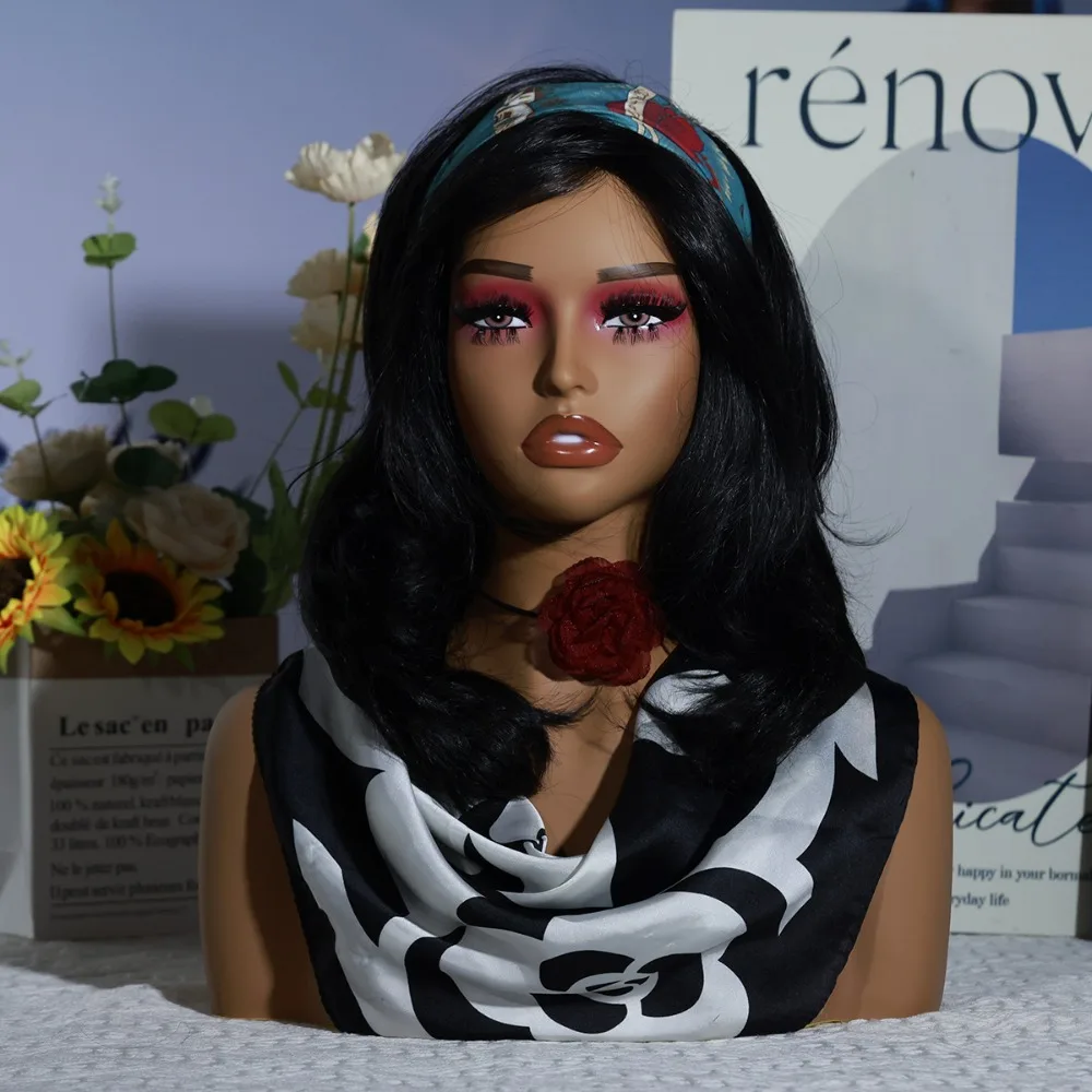 

Realistic Female Mannequin Head with Shoulders for Wig Display Adult Model Head Mold PVC