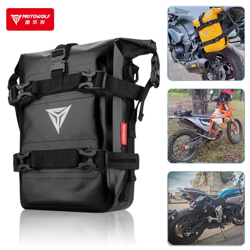 

Motowolf Motorcycle Crash Bar Bag Waterproof Motorbike Touring Side Backpack Luggage Moto Universal Repair Tool Placement Bag