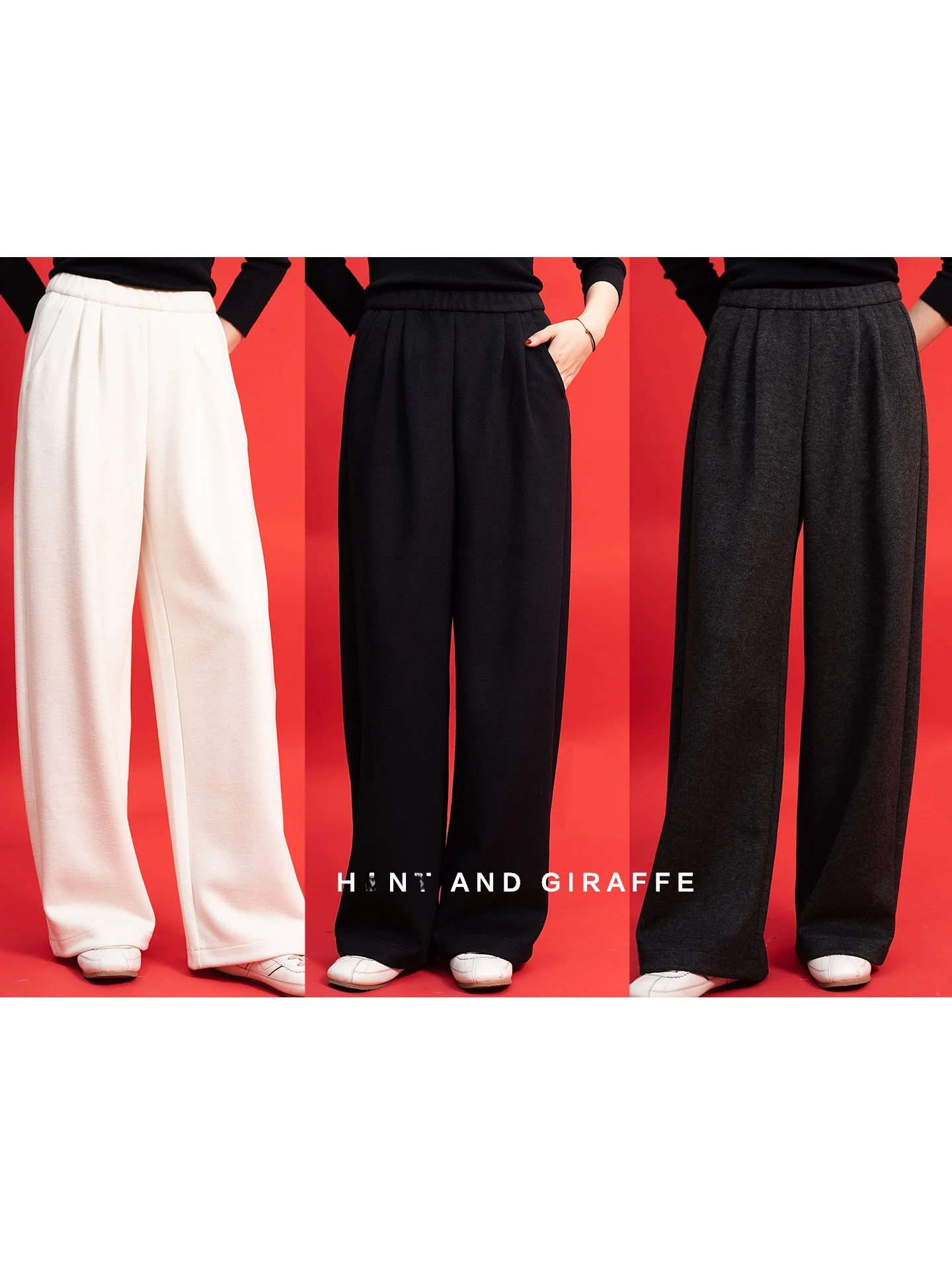 

Брюки из ацетатной шерсти Gold Ratio Cloud с эластичным поясом, свободные повседневные длинные брюки, женские прямые брюки для зимнего сезона