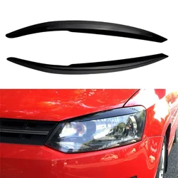 Car Head Light Lamp Eyebrow Eyelid ABS Cover Trims Glossy Black For VW Polo Mk5 6R 6C 2010 2011 2012 2013 2014 2015 2016 2017
