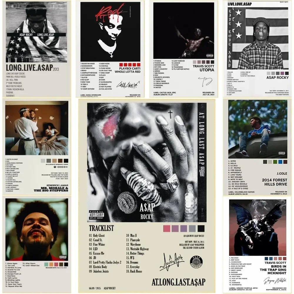 غلاف ألبوم موسيقى الراب البوب A-ASAP R-Rocky لوحة قماشية جمالية ملصق جدار صورة فنية لتزيين الغرفة #2