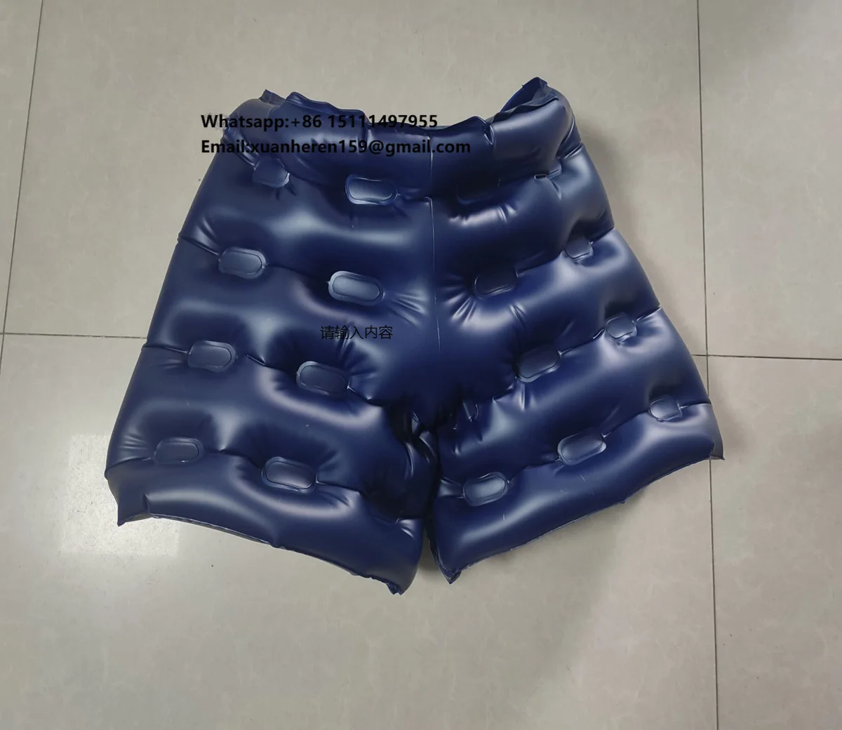 Customized Adult Size PVC Dark Blue Inflatable Shorts,hot Colther Inflatable Dark Adversting Equipment