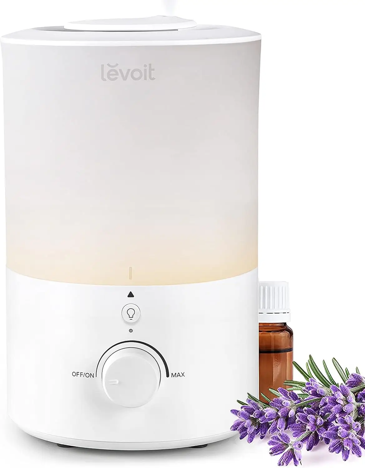 

3L Cool Mist Humidifier with Night Light & Essential Oil Diffuser for Bedroom, Quiet 360° Nozzle, White