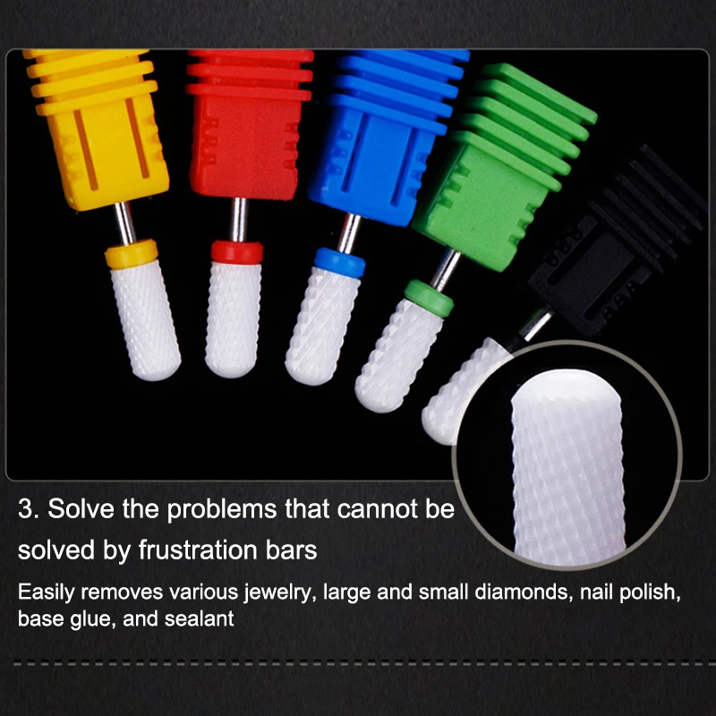 【HBS-7】1Pcs Nail Drill Bit Pedicure Cleaning Polishing Tools Ceramics Remove Dead Skin Nail Tool Nail Specific Tools