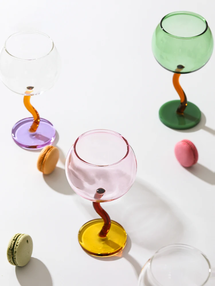 Color Goblet Cup Bubble Cup Red Wine Glass Cup Sweet wine Cup Small Gift For Couples Friends Gift Box Packaging view 5