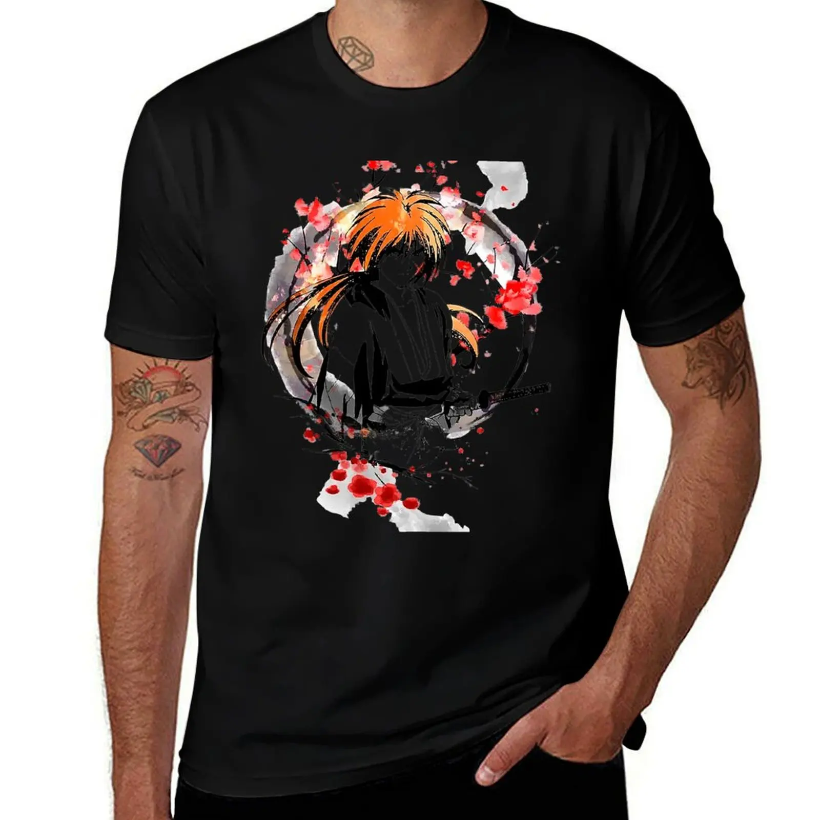 battousai kenshin pendekar pedang T-Shirt men t shirt cotton 100% T-Shirt