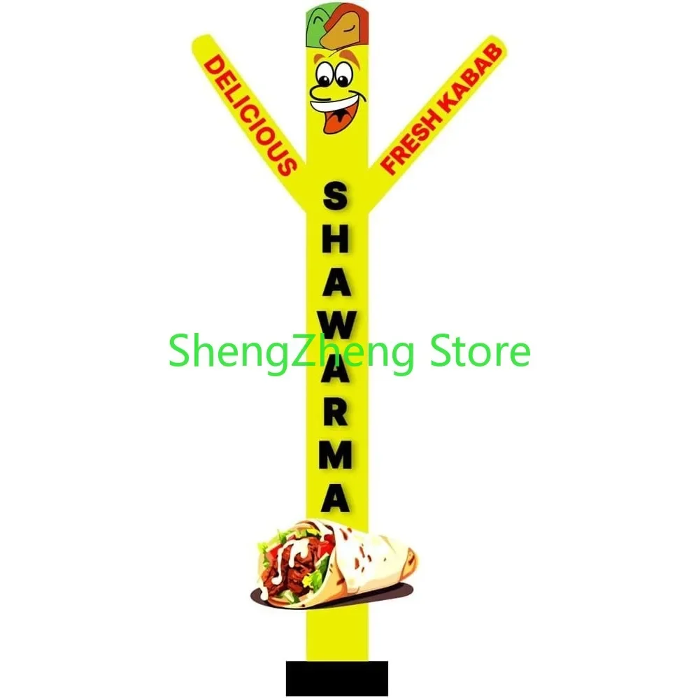 1Pcs 20ft Shawarma Air Dancer Inflatable Tube Man - Eye-Catching Fresh Kababs Sky Puppet for Food Shops & Events (Without Blower