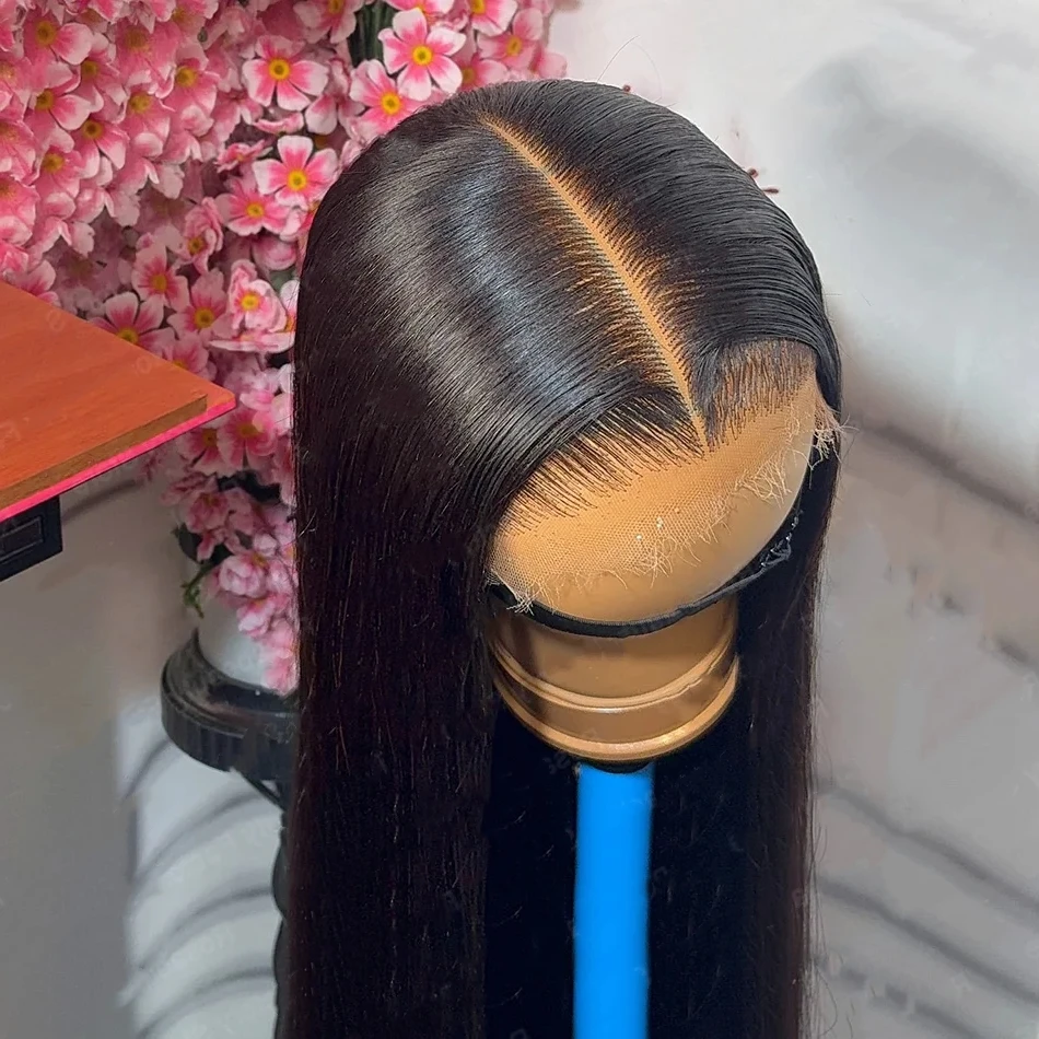 

220 250 Density Bone Straight Lace Front Wig Human Hair Wig 13x4 Transparent Lace Front 13x6 HD Lace Frontal Wigs For Women