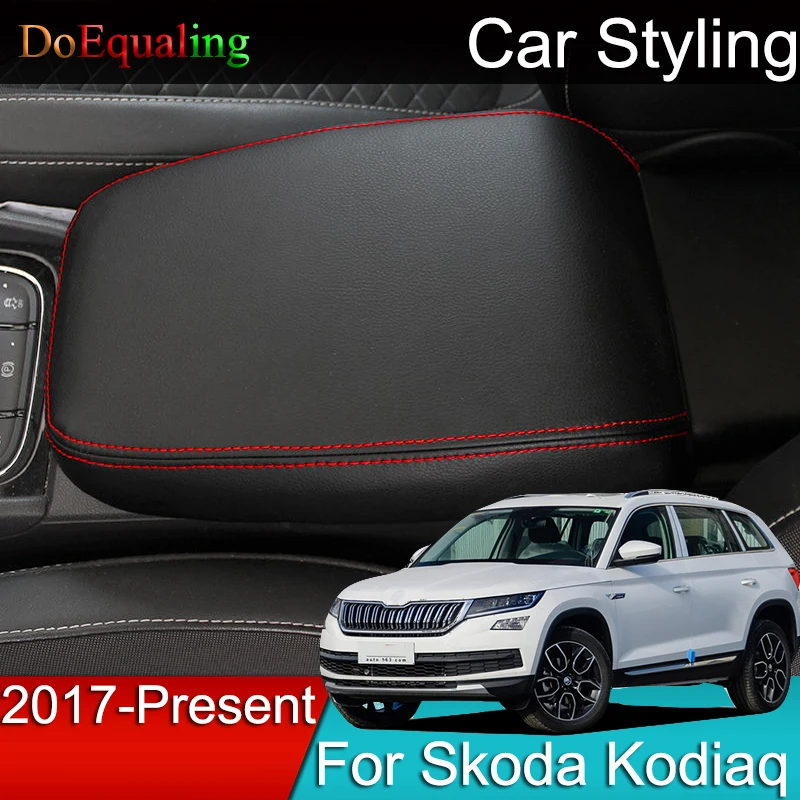 

For Skoda Kodiaq 2022 2021 2020 2019 2018 2017 Car Armrest Console Cover Cushion Support Box Top Matte Liner Mat Case Accessorie