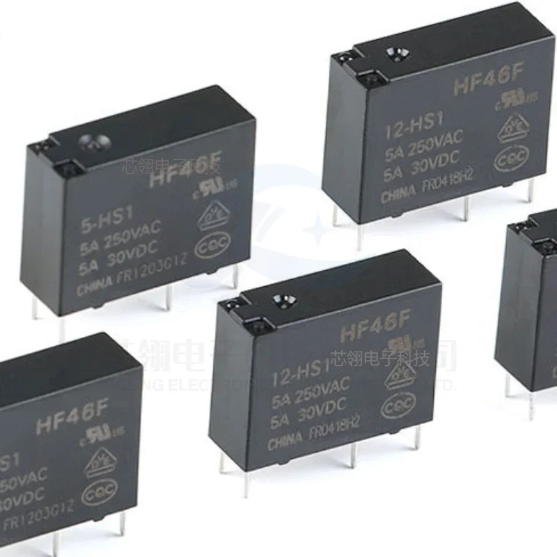 5pcs Original relay HF46F- 005 012 024-HS1 5V 12V 24V 1 group normally open 5A 4 pins