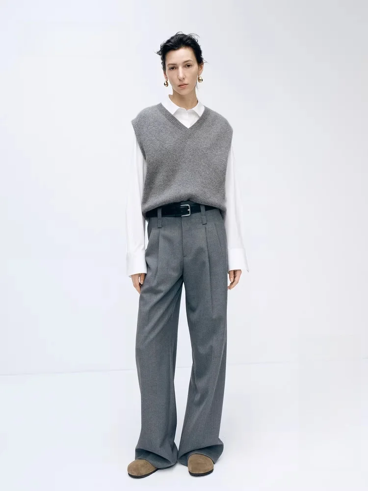 

Женские шерстяные брюки-палаццо Edition: модные повседневные брюки из высококачественной шерсти для молодых женщин