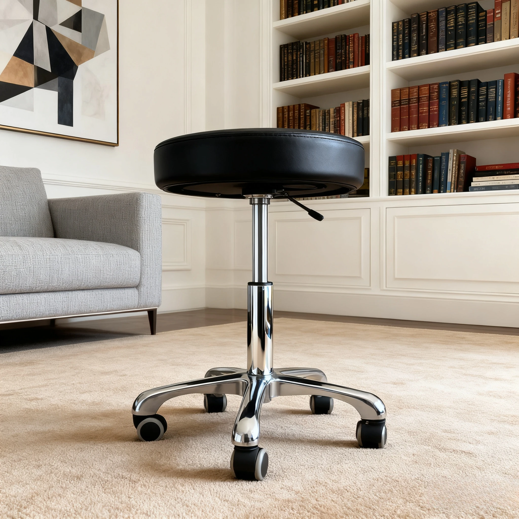 Beauty Salon Massage Vintage Chair to Cut Hair Washing Lashes Home Office Barber Brow Professional Aesthetic Pink Wheel Machines