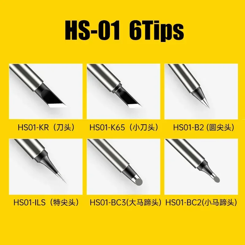 HS01-KR K65 B2 ILS BC3 BC2 용접 깍지 나이프 엣지 말굽 교체, Hs-01 T65 T85 GVDA GD300 RGS65 납땜 다리미 팁