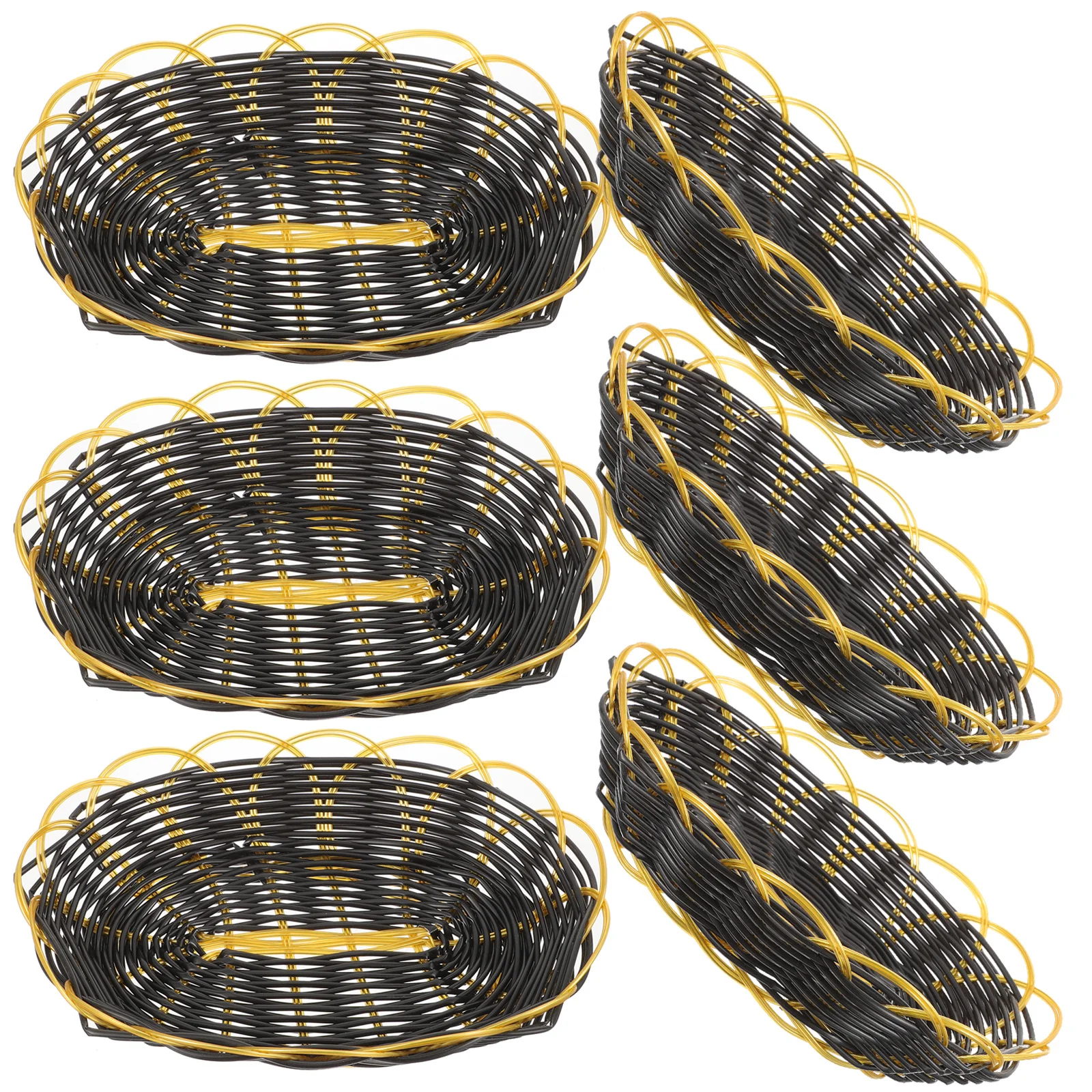 

6Pcs French Fries Baskets Plastic Serving Basket for Food Storage Snacks Bread Popcorn Container Picnic Sundries Organizer