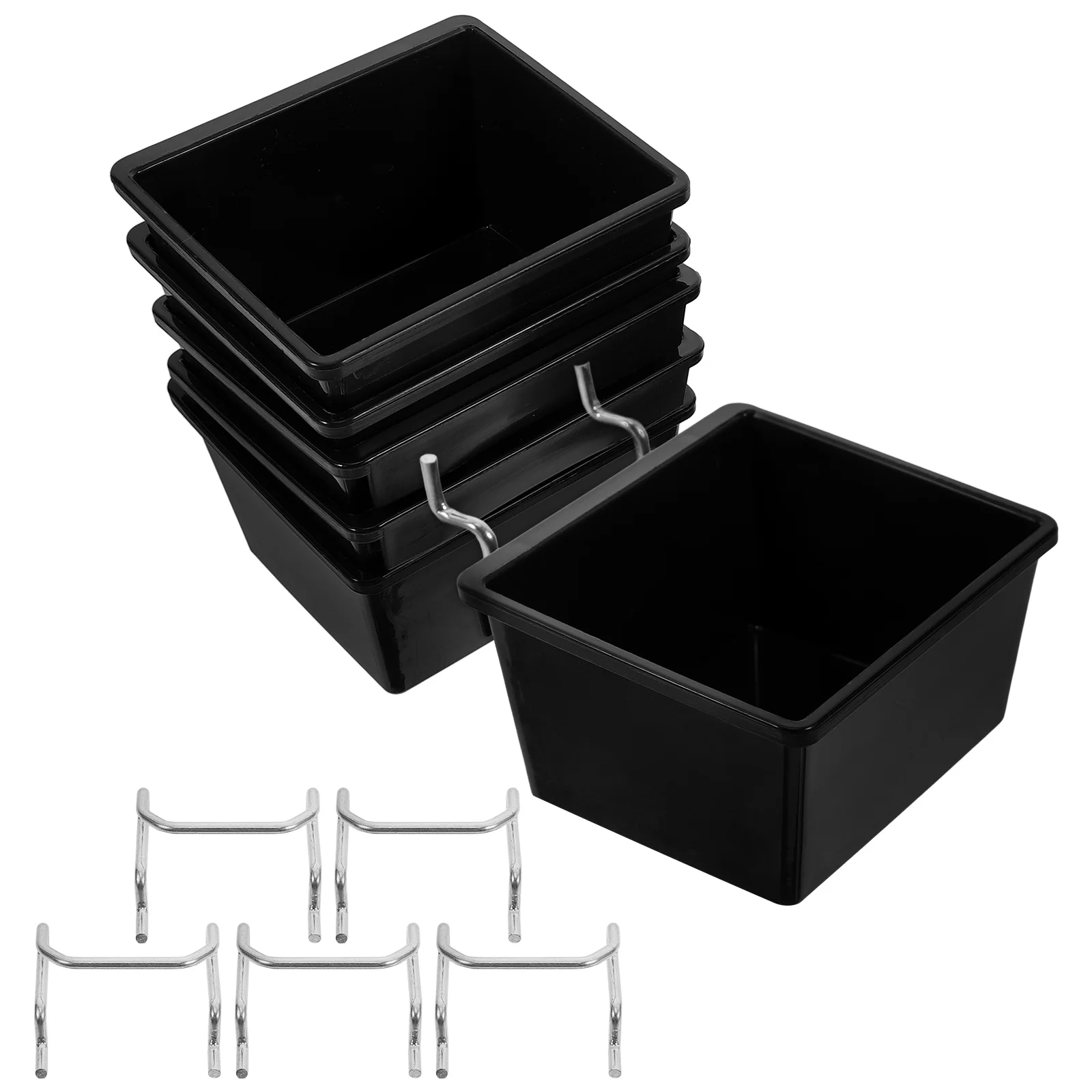 

Parts Storage Boxes Thickened Design Pegboard Accessories Craft Room Tool Bins Black Containers Workshop Organizers Plastic