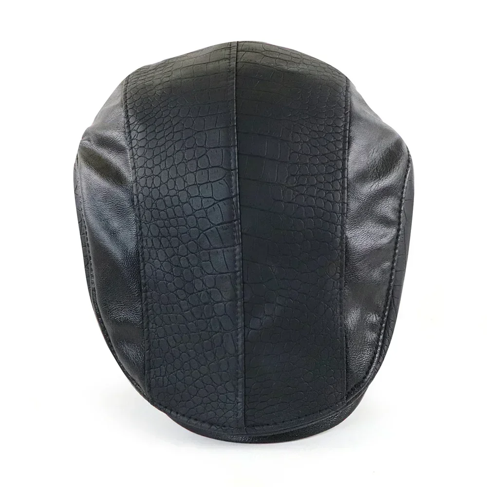 2026 New Winter Mens Hats Crocodile Leather Newsboy Caps Outdoor Gorro Hombre Boinas Golf Hat Fashion Warm Flat Cap For Male