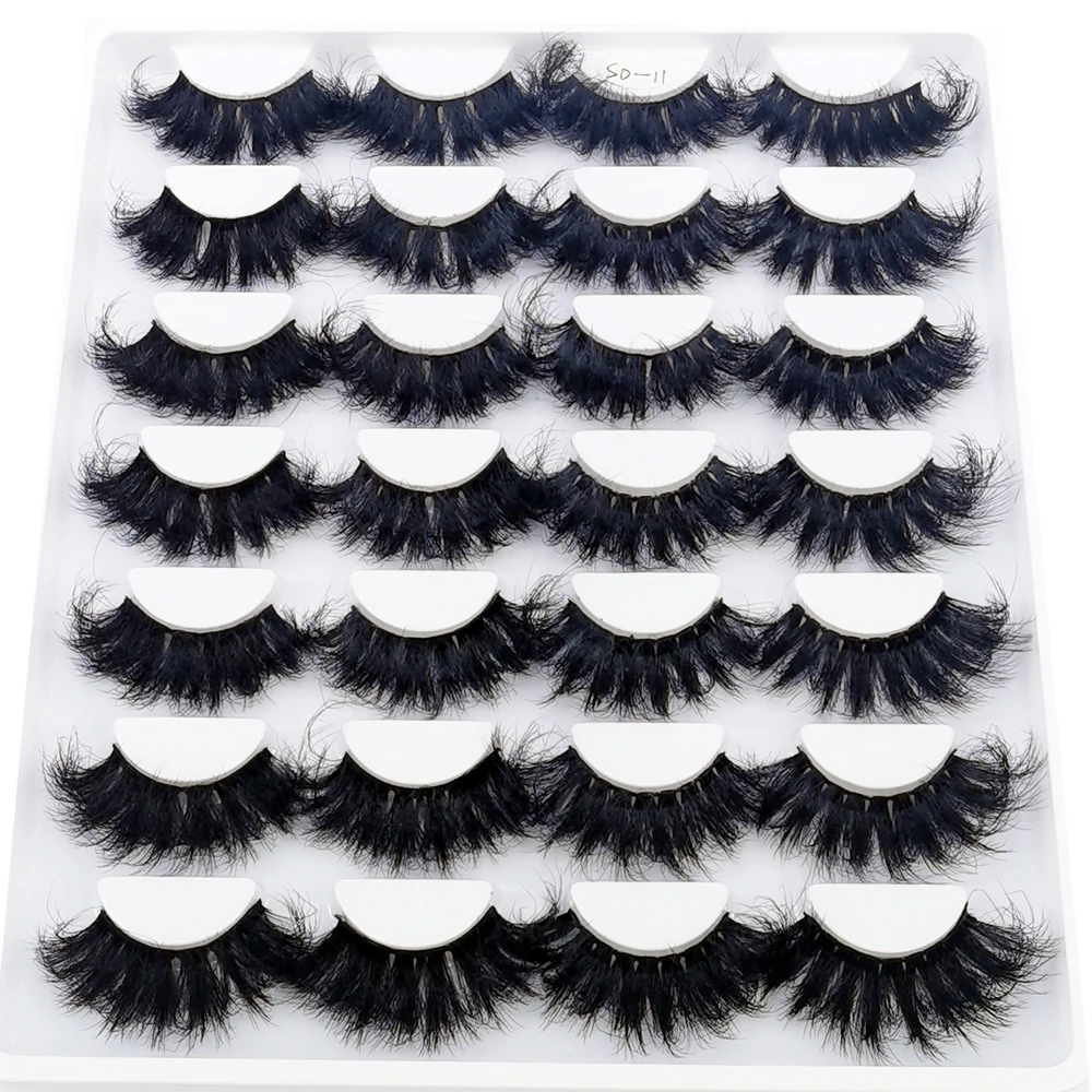 HBZGTLAD 14 Paar Wimpern 25mm Kunstnerz-Wimpern Langanhaltende Flauschige Nerzwimpern Dramatische Volumen-Wimpernverlängerung Dick Lang – Detail 28