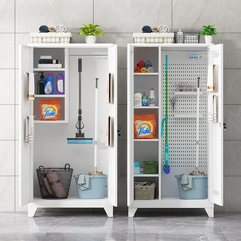 Steel Cleaning Cabinet Housekeeping Cleaning Cabinet Balcony Hole Board Locker Home Classroom Mop Tool Storage Cabinet
