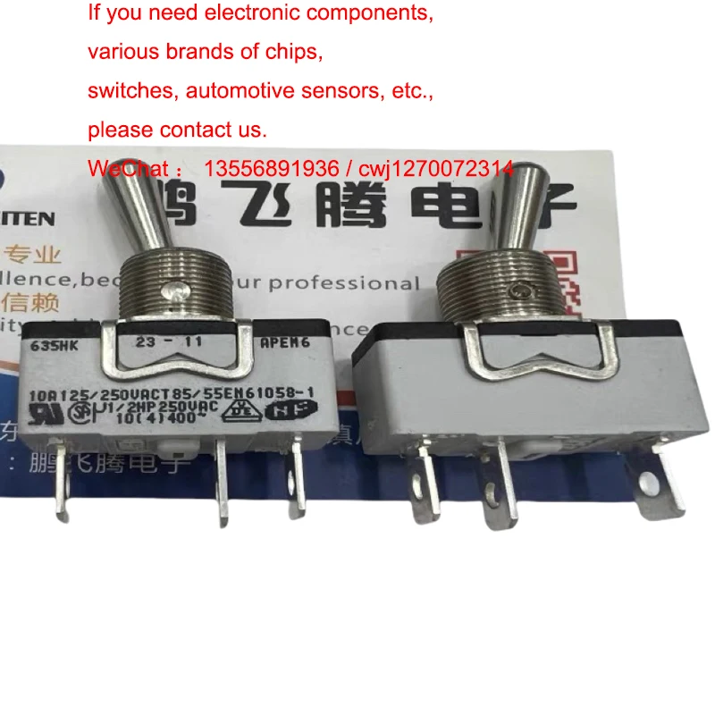 

1PCS/LOTS 100% original APEM 635HK button switch 3 pin 2 gears single side self-reset rebound shaking power supply 12mm hole