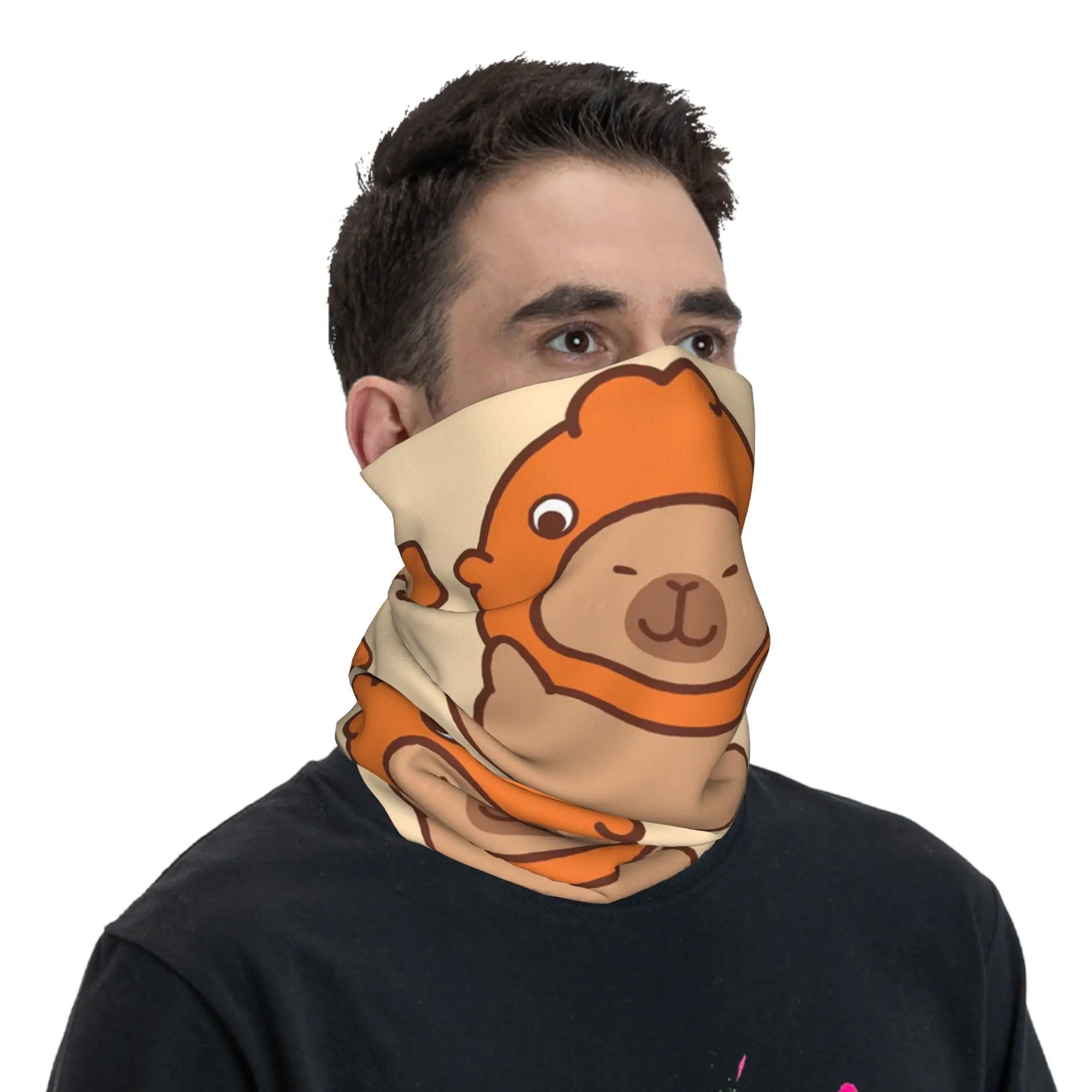Capivara bandana pescoço gaiter impresso envoltório máscara cachecol quente ciclismo cachecol caminhadas pesca para homens mulheres adulto respirável