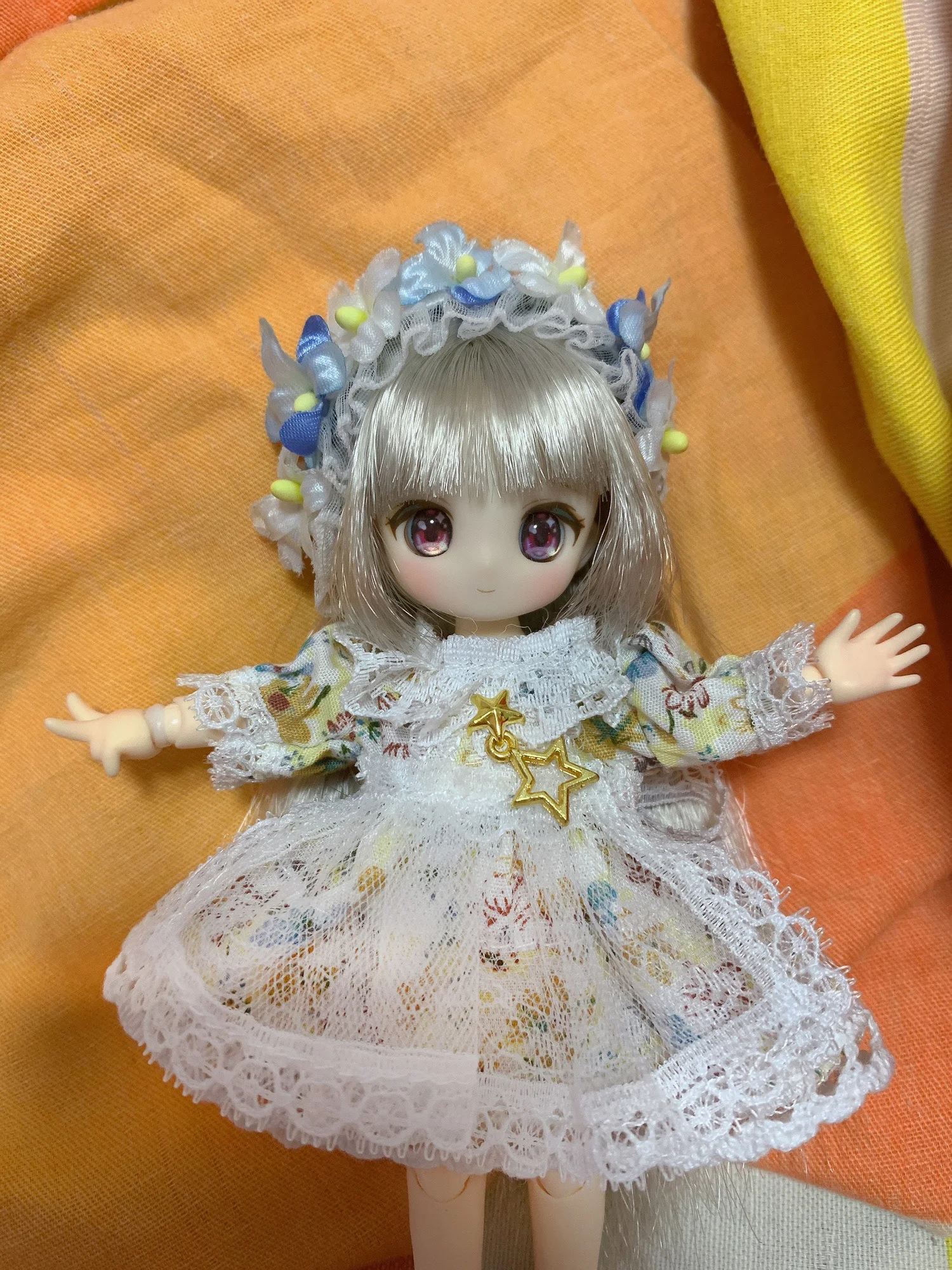 

BJD doll clothes suitable for 1/3 1/4 1/6 1/8 OB11 size bjd girl clothes cute white clothes suit doll accessories (three points)