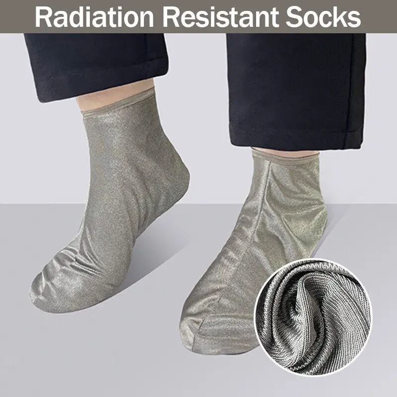 1Pair RF Shielded Silver Fiber Socks Conductive EMF Anti Electromagnetic Radiation Unisex Health Protection Sock New