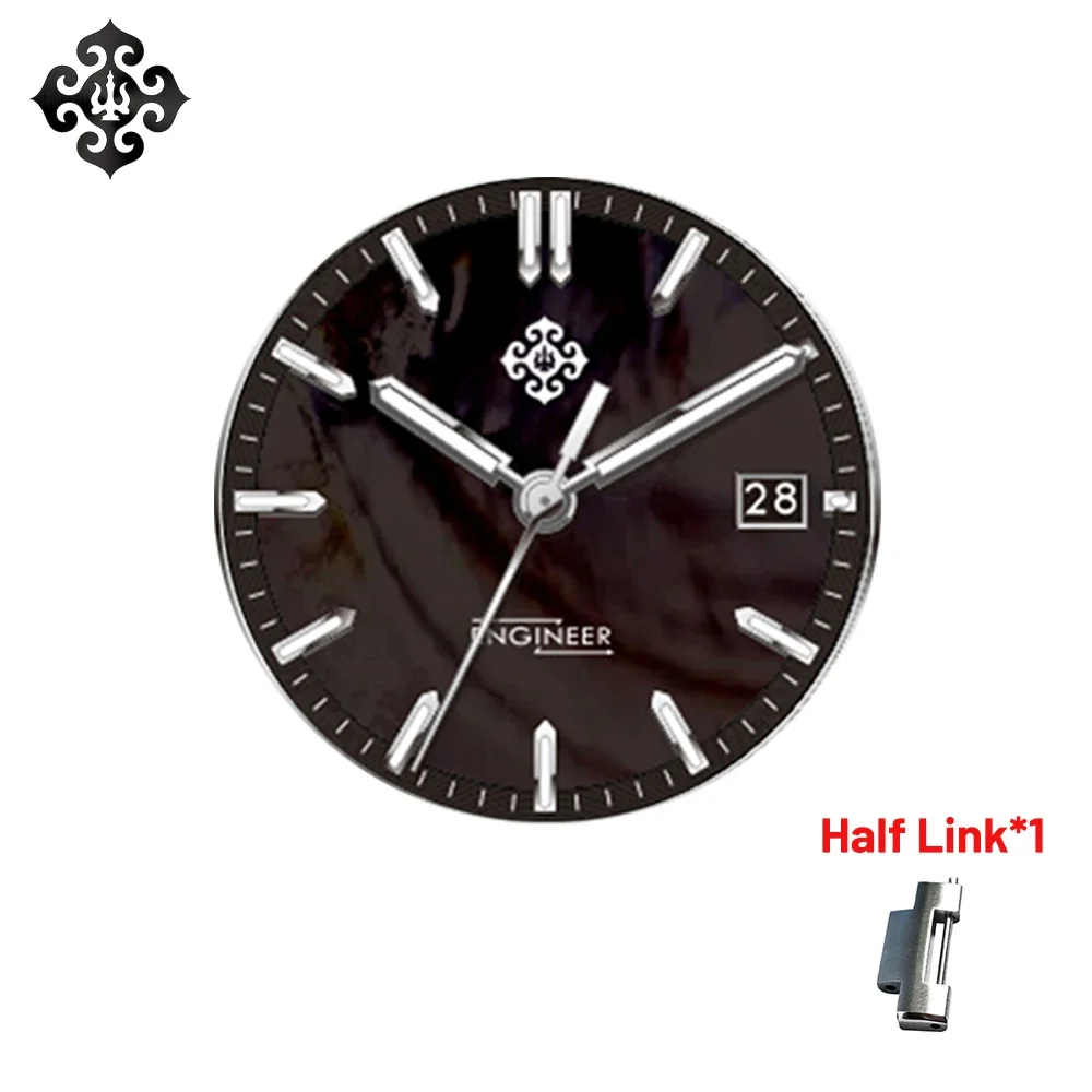 IPOSE IX&DAO New 39.5mm Natural Mother-of-pearl Men Automatic Mechanical Watch Sapphire Stainless Steel Sport PT5000 Clock