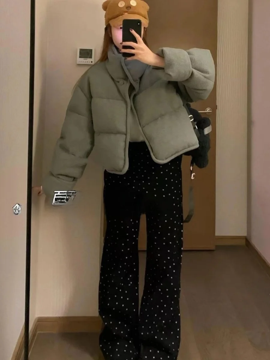 Jeans a gamba larga floreale a gamba dritta a vita alta Pantaloni in denim sottile estivo a pois retrò americani taglie forti da donna